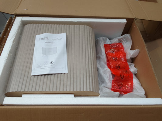 DUS-BTS-63067 Grade-B Dusk Hattie 2 Drawer Bedside Table - Taupe RRP £129