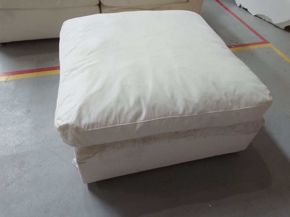 DUS-CC2-02428 Grade-C2 Dusk Cairo Feather 2 Seater Sofa + Pouffe - Vanilla RRP £960.00