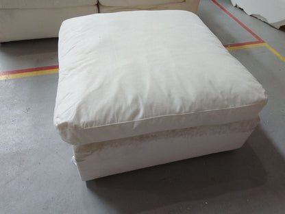 DUS-CC2-02428 Grade-C2 Dusk Cairo Feather 2 Seater Sofa + Pouffe - Vanilla RRP £960.00