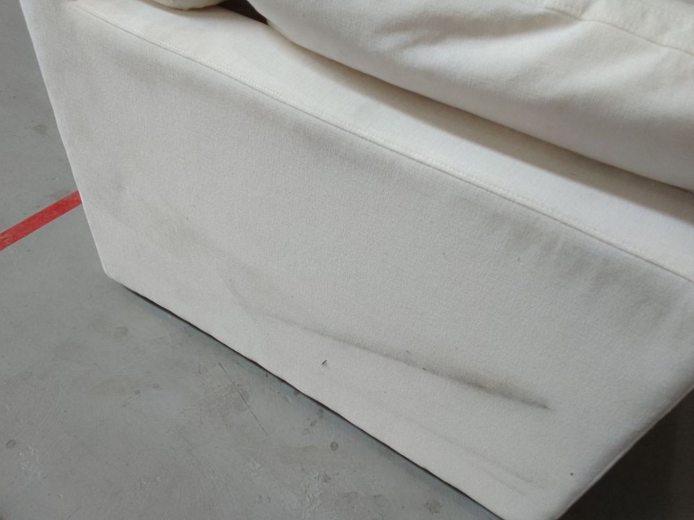 DUS-CC2-02428 Grade-C2 Dusk Cairo Feather 2 Seater Sofa + Pouffe - Vanilla RRP £960.00