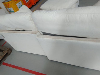 DUS-CC2-02428 Grade-C2 Dusk Cairo Feather 2 Seater Sofa + Pouffe - Vanilla RRP £960.00