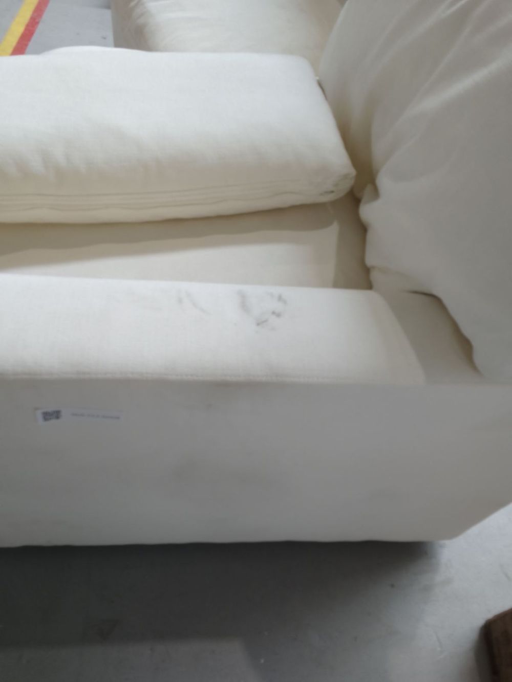 DUS-CC2-02428 Grade-C2 Dusk Cairo Feather 2 Seater Sofa + Pouffe - Vanilla RRP £960.00