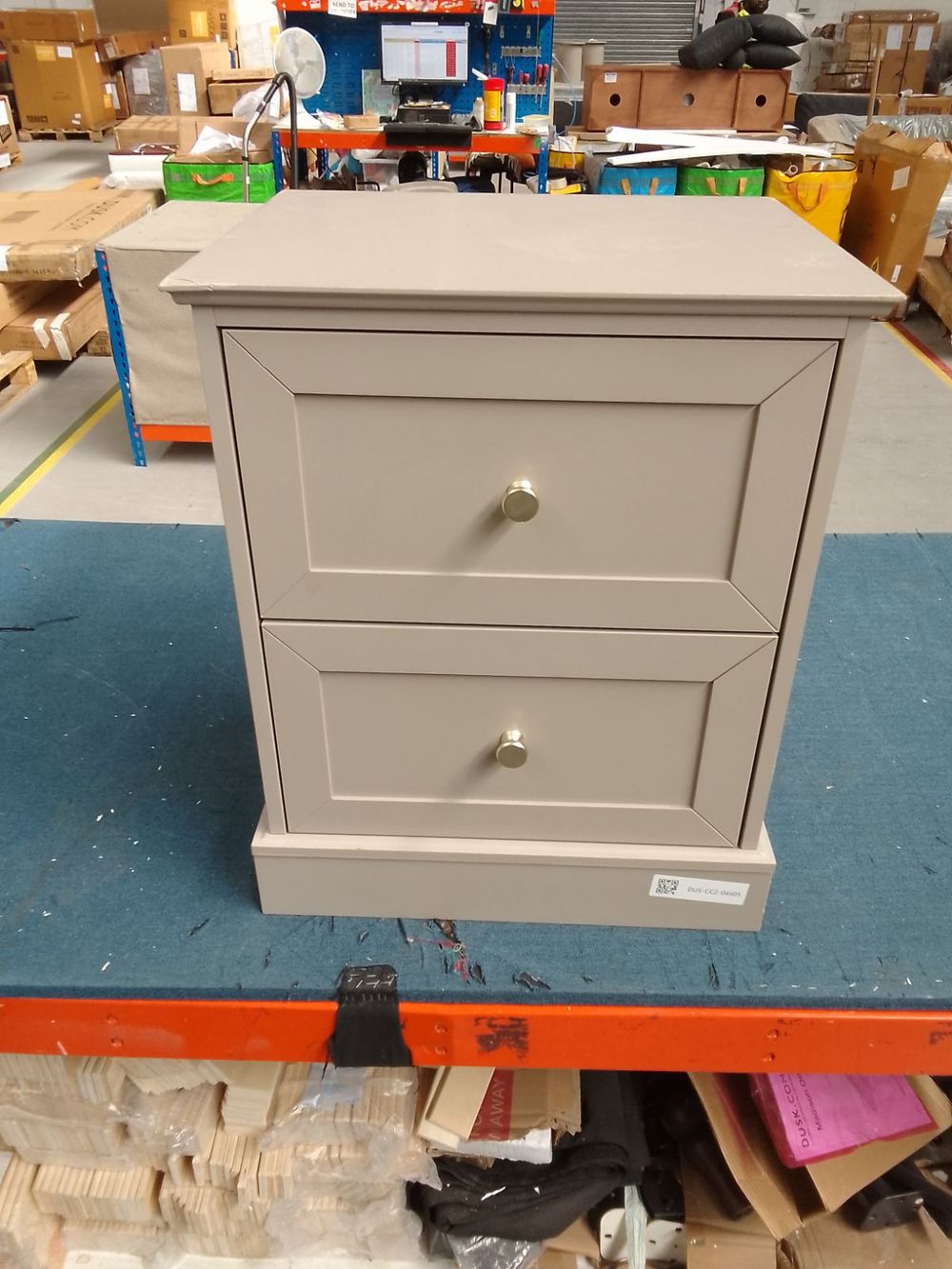 DUS-CC2-04605 Grade-BER Dusk Ruby 2 Drawer Bedside - Taupe RRP £119.00