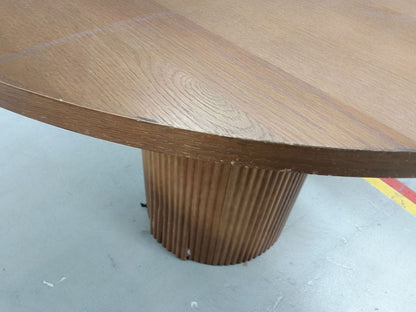 DUS-CC2-05019 Grade-BER Dusk Hattie Round 4-6 Seater Dining Table - Mid Wood RRP £329.00