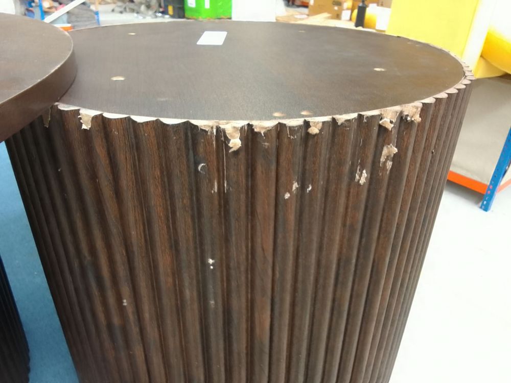 DUS-CC2-04895 Grade-BER Dusk Dusk Hattie Round Pedestal Coffee Table in Walnut RRP £189.00