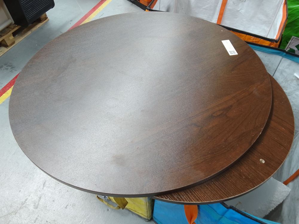 DUS-CC2-04896 Grade-BER Dusk Dusk Hattie Round Pedestal Coffee Table in Walnut RRP £189.00