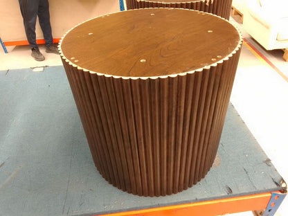 DUS-CC2-04896 Grade-BER Dusk Dusk Hattie Round Pedestal Coffee Table in Walnut RRP £189.00