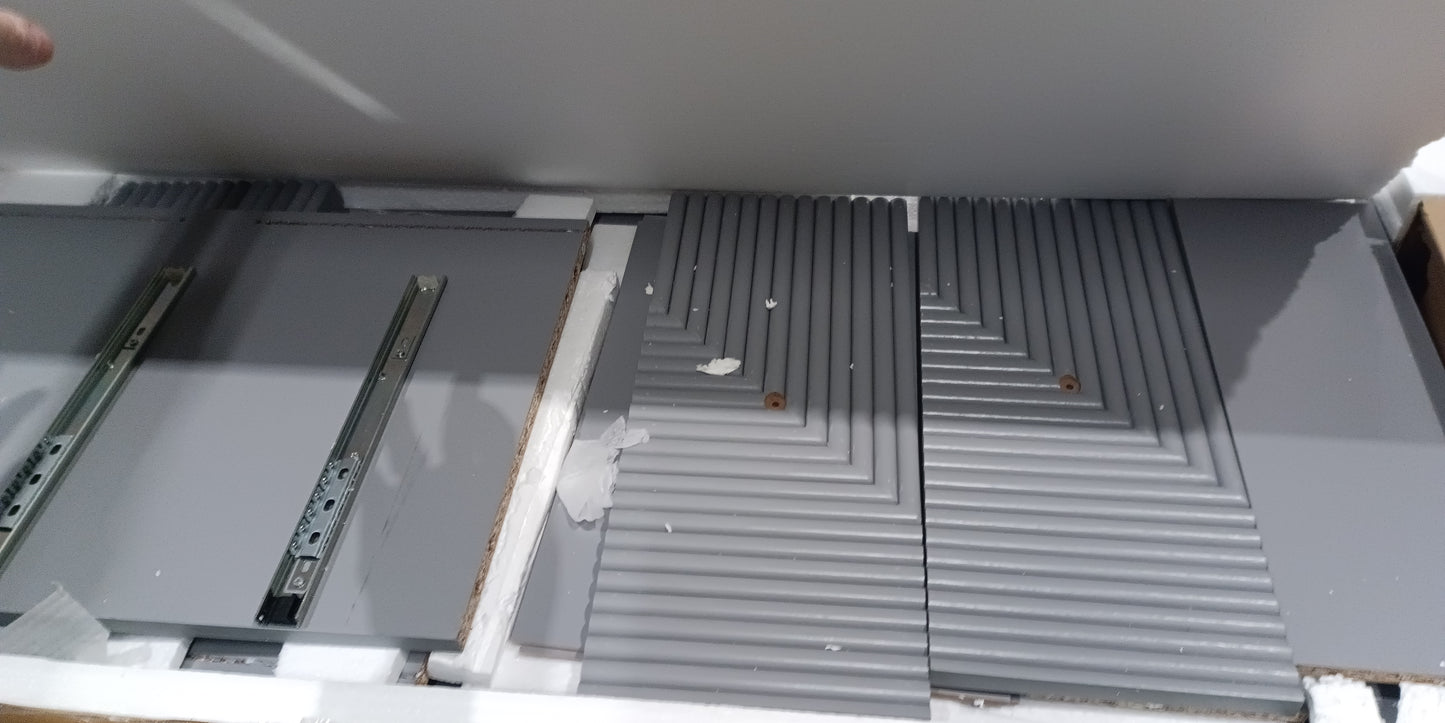 DUS-GOL-02928 Grade-B Dusk Dora Large Sideboard with Drawers - Light Grey RRP £260