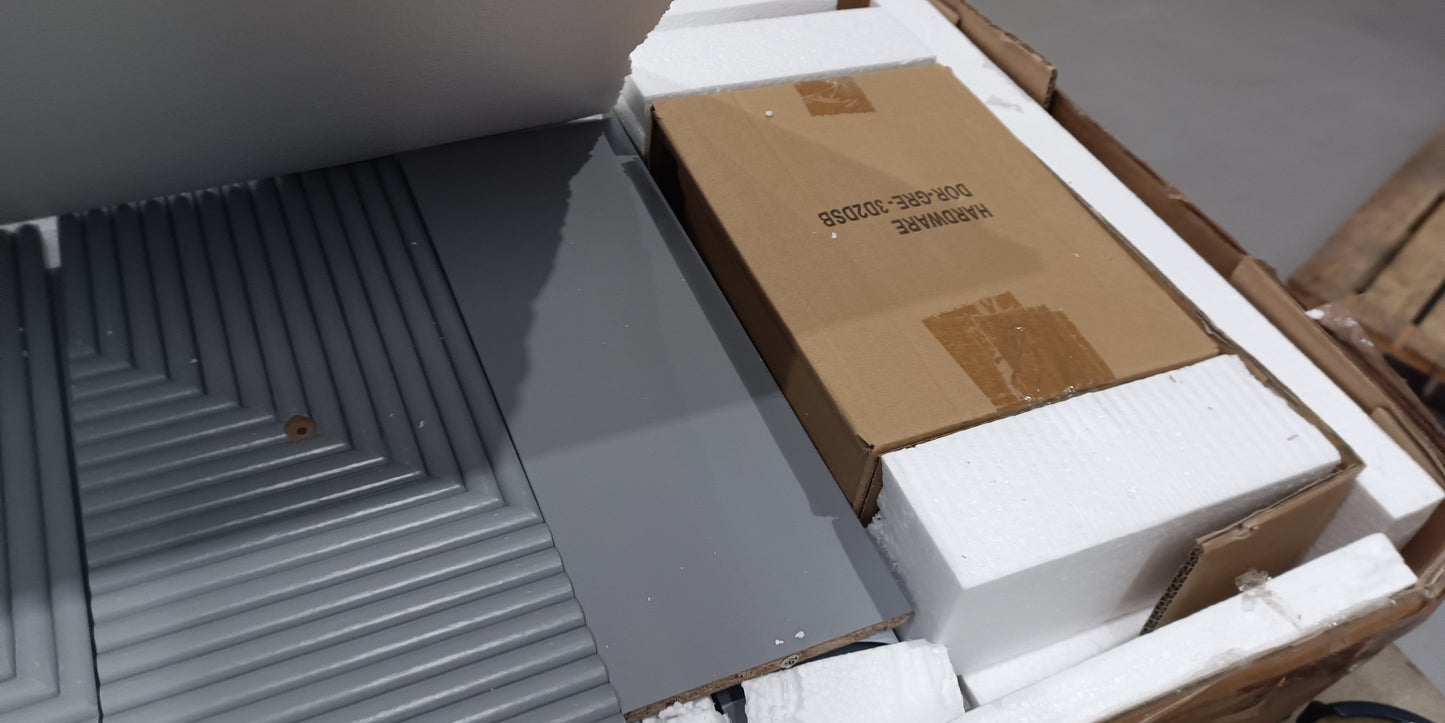 DUS-GOL-02928 Grade-B Dusk Dora Large Sideboard with Drawers - Light Grey RRP £260