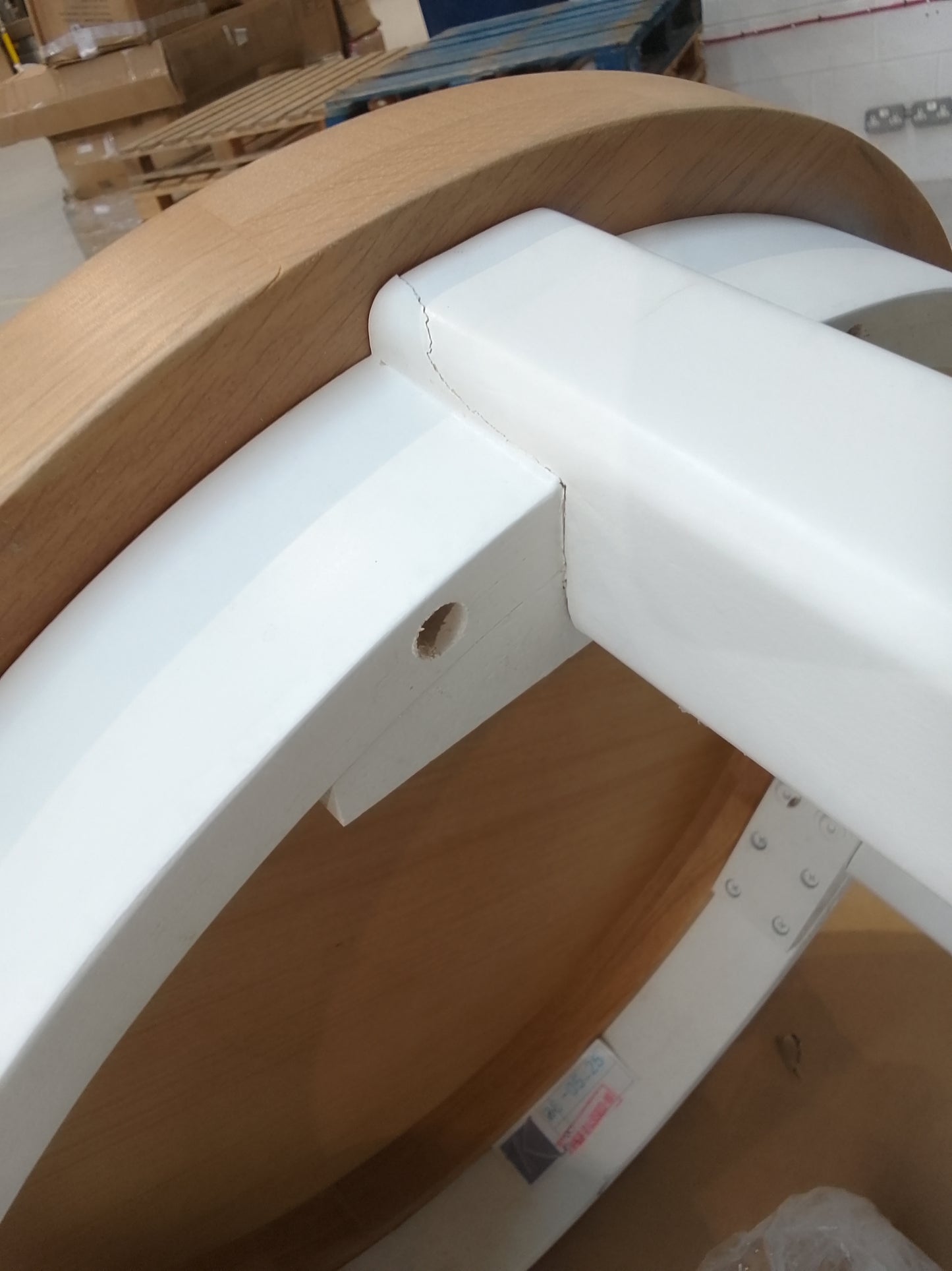 BFW-GOL-00911 Grade-C3 Big Furniture Warehouse Easton White Round Nest of 2 Tables RRP £90