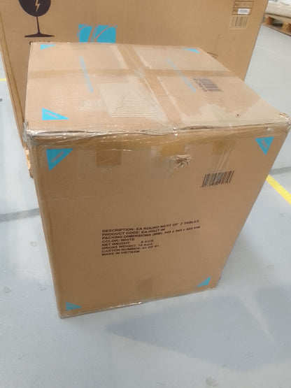 BFW-GOL-00911 Grade-C3 Big Furniture Warehouse Easton White Round Nest of 2 Tables RRP £90