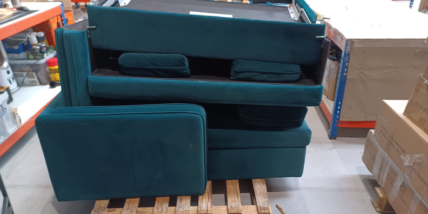 MAS-APM-09056 Grade-C3 Marks & Spencer Jayden Left Hand Chaise Storage Sofa in Teal Velvet RRP £999