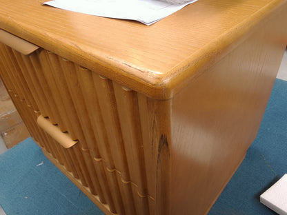 DUS-CC2-04345 Grade-C1 Dusk Elena Ash 2 Drawer Bedside Table - Light Wood RRP £139.00