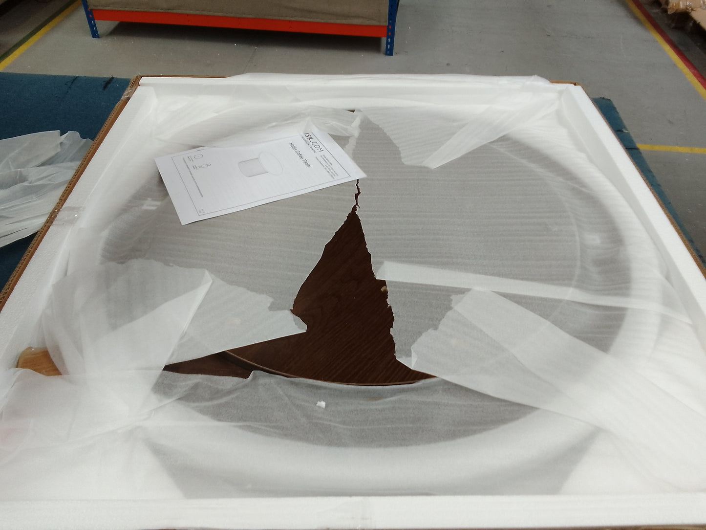 DUS-CC2-04277 Grade-B Dusk Dusk Hattie Round Pedestal Coffee Table in Walnut RRP £189.00