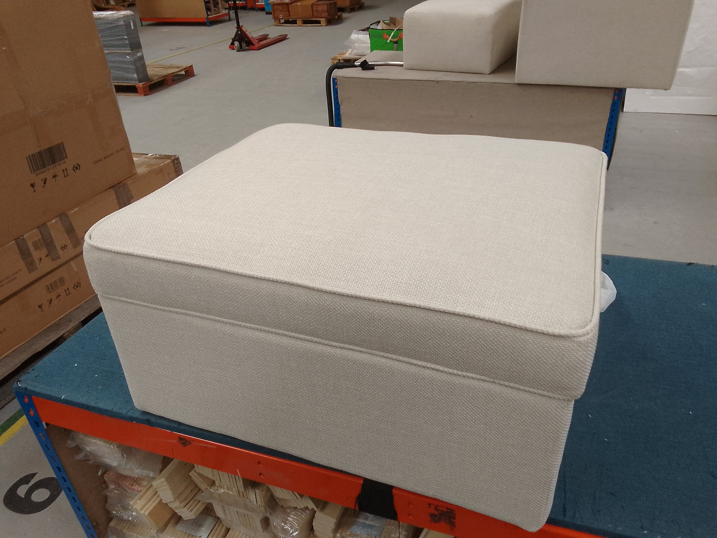 DUS-CC2-04405 Grade-B Dusk Soho Ottoman Storage Pouffe - Beige RRP £199.00