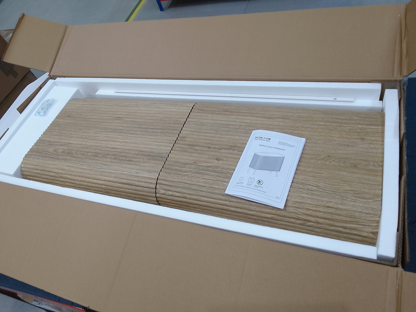 DUS-CC2-04361 Grade-B Dusk Hattie 2 Door Sideboard - Light Wood RRP £229.00