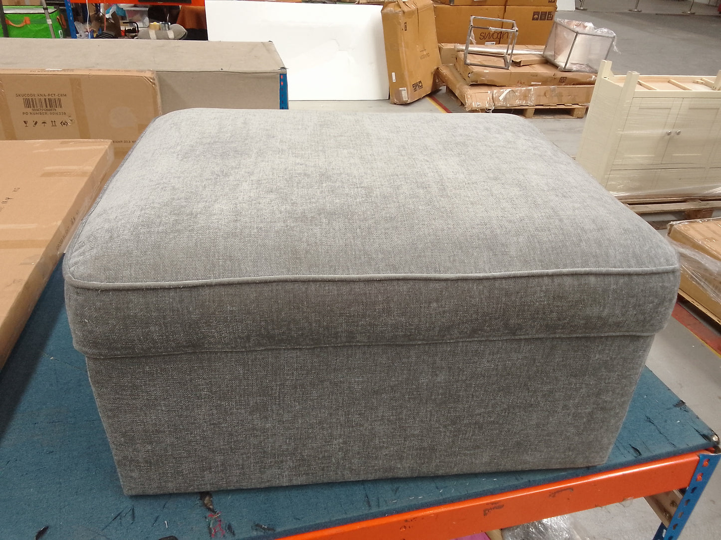 DUS-CC2-04797 Grade-B Dusk Soho Ottoman Storage Pouffe - Grey RRP £199.00