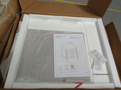 DUS-CC2-04833 Grade-B Dusk Sienna 2 Drawer Bedside Table - Taupe RRP £99.00