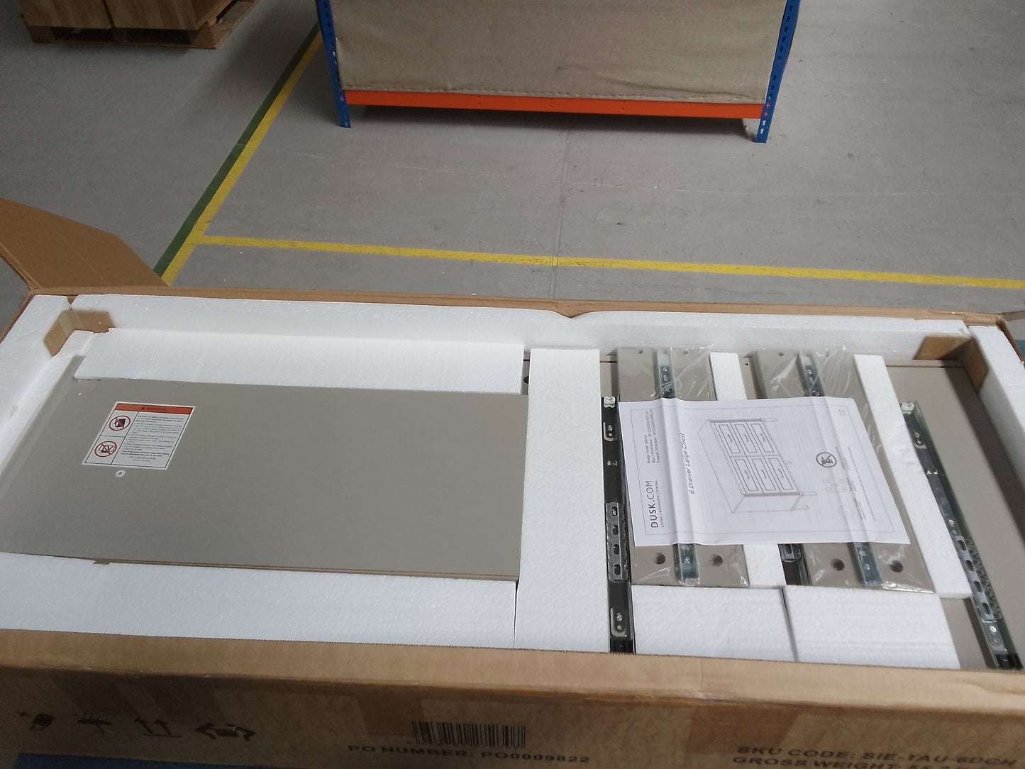 DUS-CC2-04736 Grade-B Dusk Sienna 6 Drawer Chest - Taupe RRP £259.00