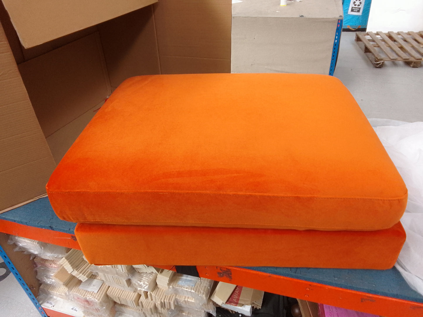 DUS-CC2-05179 Grade-B Dusk Hampshire Pouffe - Bright Orange RRP £199.00