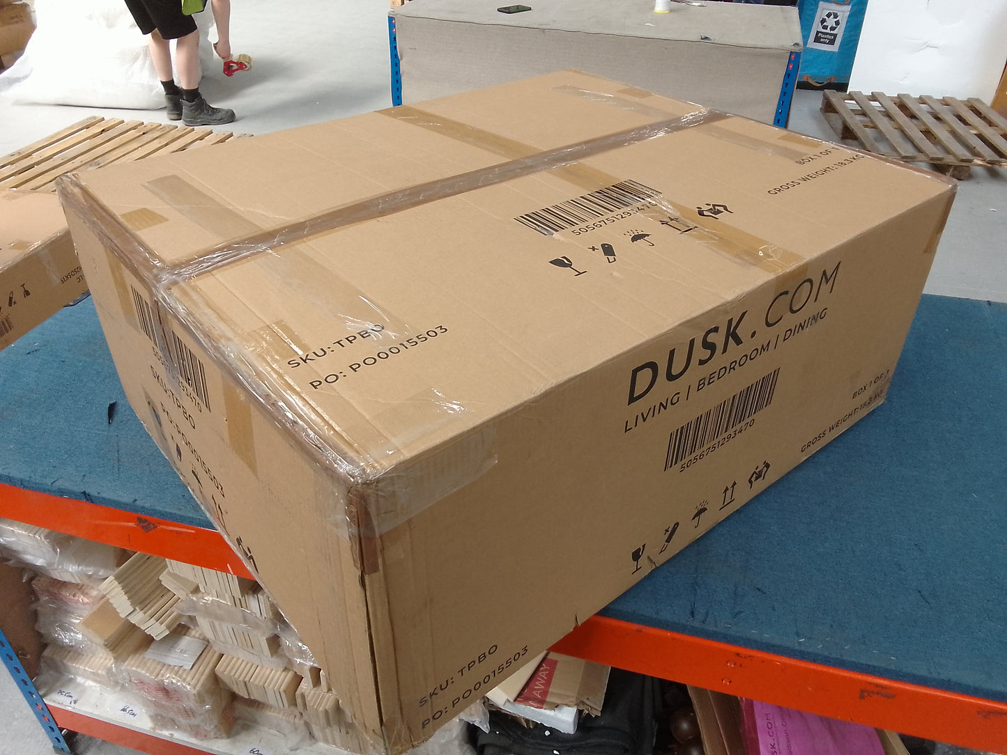 DUS-CC2-05179 Grade-B Dusk Hampshire Pouffe - Bright Orange RRP £199.00