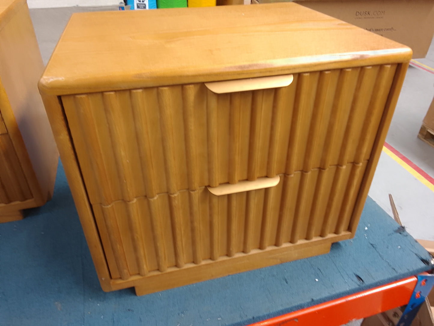 DUS-CC2-05089 Grade-B Dusk Elena Ash 2 Drawer Bedside Table - Light Wood RRP £139.00