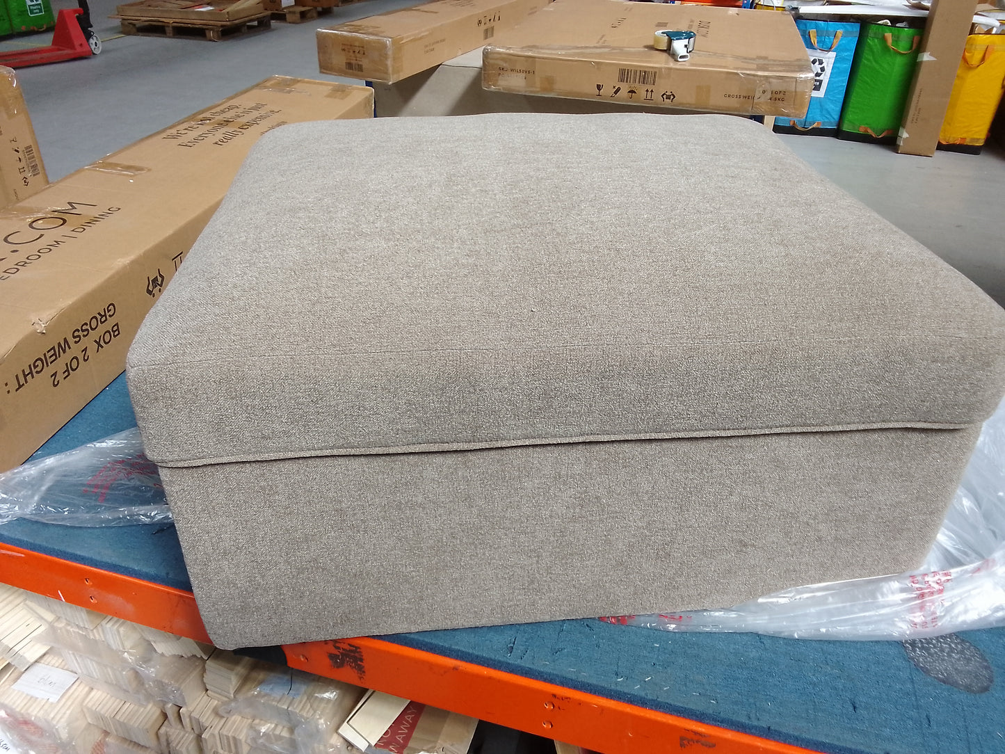 DUS-CC2-05080 Grade-B Dusk Antalya Pouffe Chenille Mushroom RRP £179.00