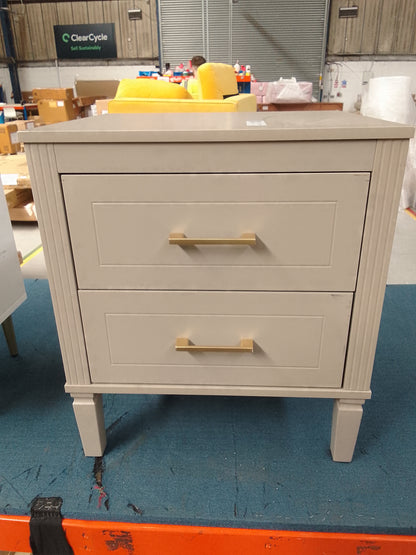 DUS-CC2-04966 Grade-C3 Dusk Sienna 2 Drawer Bedside Table - Taupe RRP £99.00
