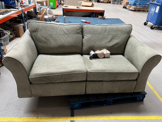 MAS-APM-06441 Grade-C2 Marks & Spencer Abbey Riser 3 Seater Sofa in Soft Touch Leather - Sage RRP £899