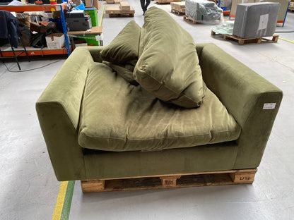 CCY-STO-00413 Grade-C2 Sofology Infinity Maison Velvet Evergreen/Moss Mix Armchair Black Feet RRP £999