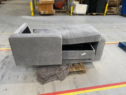 DUS-GOL-09102 Grade-BER Dusk Soho Left Hand Storage Chaise Sofa - Grey RRP £859