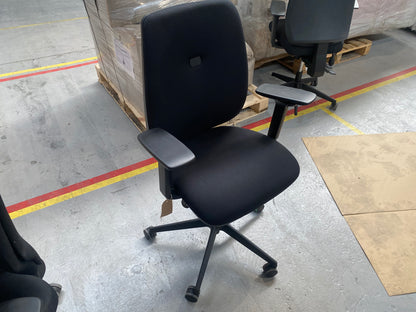 POS-CC2-00247 Grade-C1 Posturite Posturite Positiv P-Sit High Back Office Chair with Armrests and Inflatable Lumbar - Black RRP £477