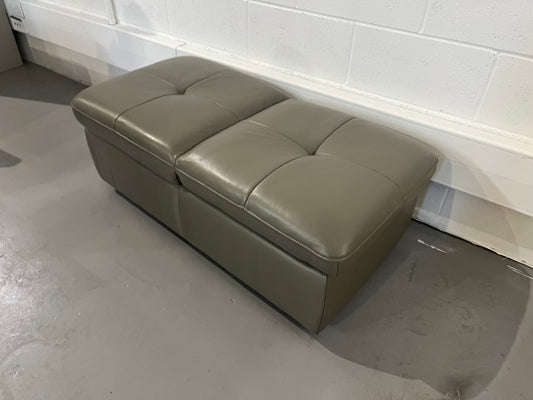 SOF-APM-00784 Grade-C1 Sofology Cadenza Dual Storage Footstool Cat 55/64 New Club Grey Leather RRP £599