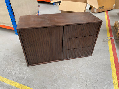 ROS-OUT-00464 Grade-C3 Roseland Furniture Oskar Grooved Small Sideboard RRP £359.95