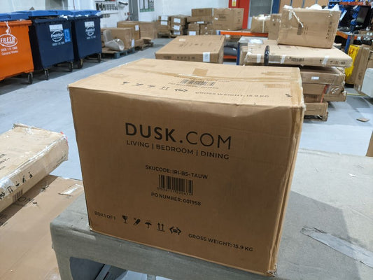 DUS-GOL-02219 Grade-B Dusk Iris Set of 2 Barstools - Taupe/Natural RRP £126