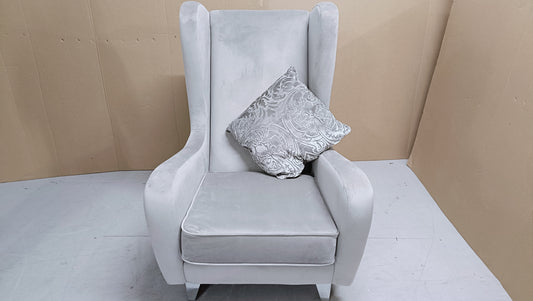 CCY-STO-00419 Grade-C0 Regency Fsc Throne Chair Pluto Pebble 3 Chrome Feet RRP £1599