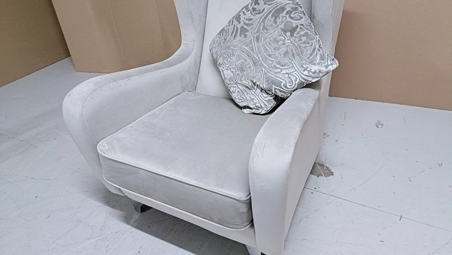 CCY-STO-00419 Grade-C0 Regency Fsc Throne Chair Pluto Pebble 3 Chrome Feet RRP £1599