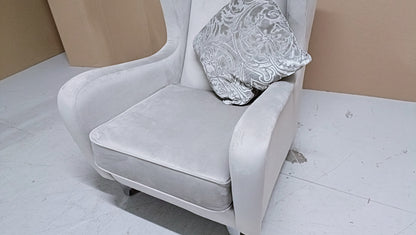 CCY-STO-00419 Grade-C0 Regency Fsc Throne Chair Pluto Pebble 3 Chrome Feet RRP £1599