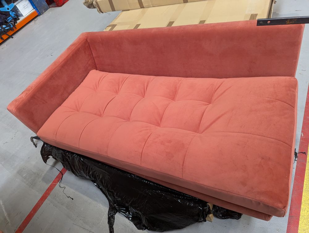 SWO-AP-35142 Grade-BER-DOA Swoon Landau Right Hand Corner Sofa in Brick Easy Velvet Black Feet RRP £2539.00