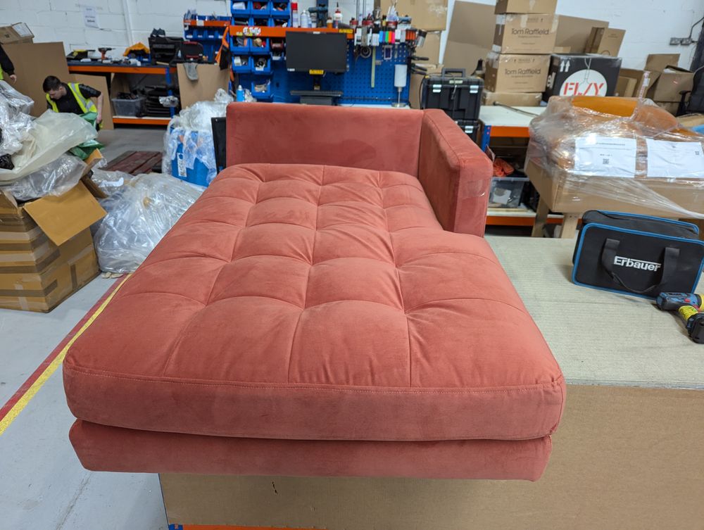 SWO-AP-35142 Grade-BER-DOA Swoon Landau Right Hand Corner Sofa in Brick Easy Velvet Black Feet RRP £2539.00