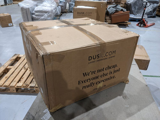 DUS-GOL-01850 Grade-B Dusk Maeve Slouched Accent Chair - Cappuccino RRP £199