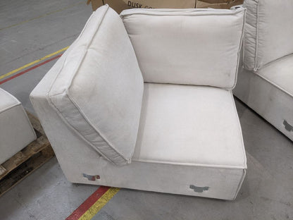 DUS-APM-62845 Grade-BER-DOA Dusk Brooklyn Small Right Hand L-Shape Sofa - Ivory RRP £1599