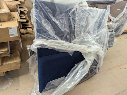 OAK-CCS-20265 Grade-BER-DOA Oak Furnitureland Eden Double 4 Drawer Divan Bed In Venice Fabric Marine RRP £849.99