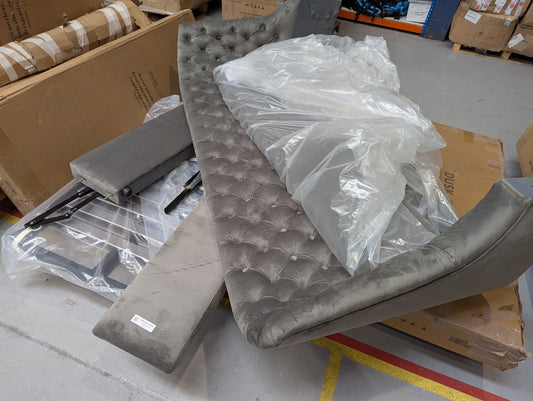 DFS-HO2-03937 Grade-C2 DFS Cavendish II Super King Size Ottoman Bed Frame in Grey Velvet RRP £1049