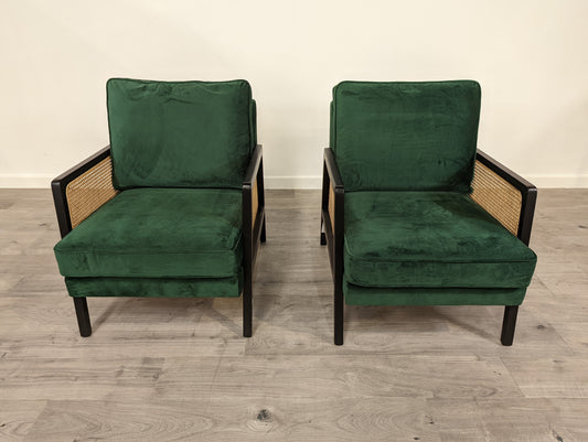 DFS-UPH-03546 Grade-C1 DFS A pair of Olsenn Accent Chairs in Forest Green RRP £758