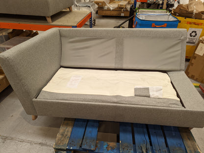 MAS-APM-06958 Grade-BER-DOA Marks & Spencer Conway Right Hand 3 Seater Storage Chaise Sofa Bed in Steel Soft Herringbone RRP £2199