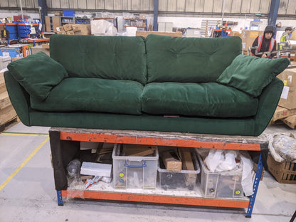 MAS-APM-07139 Grade-C2 Marks & Spencer Wyatt 4 Seater Sofa in Bottle Green Aquaclean Velvet RRP £1199