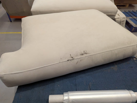 SWO-AP-35507 Grade-BER-DOA Willows Four-seater Sofa in Bone Easy Velvet with Dark Feet RRP £2499