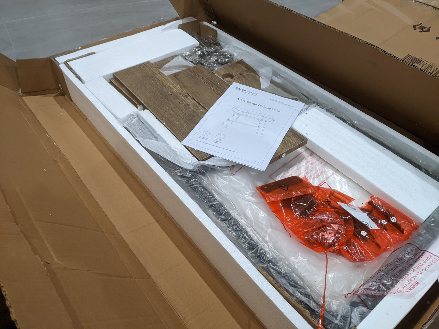 DUS-BTS-63929 Grade-B Dusk Willow Storage Dressing Table Console - Mango Wood RRP £145 RRP £145