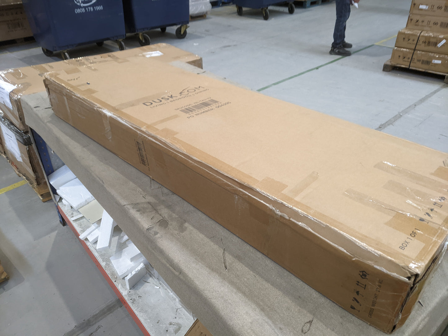 DUS-GOL-01401 Grade-B Dusk Isla 140cm TV Unit - Taupe RRP £134